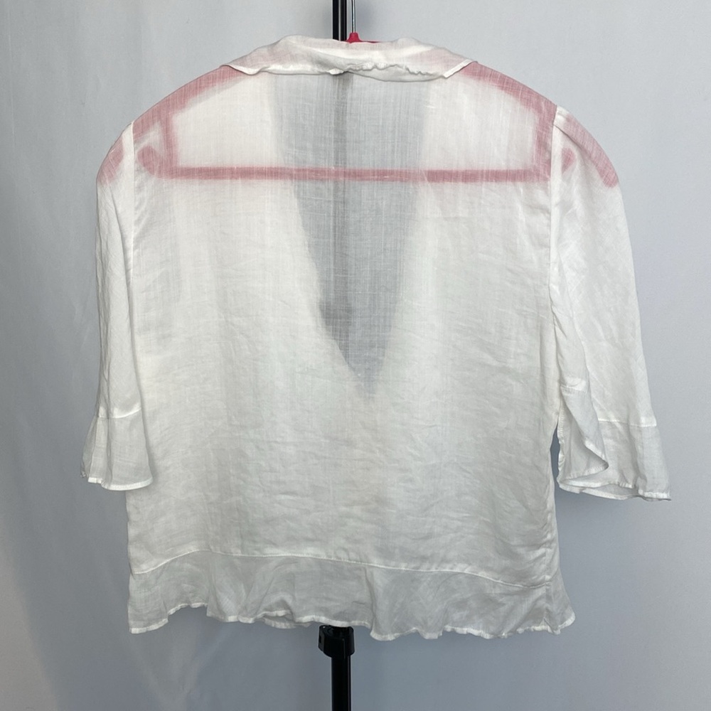 J.Crew White Ruffled blouse - Picture 2 of 6